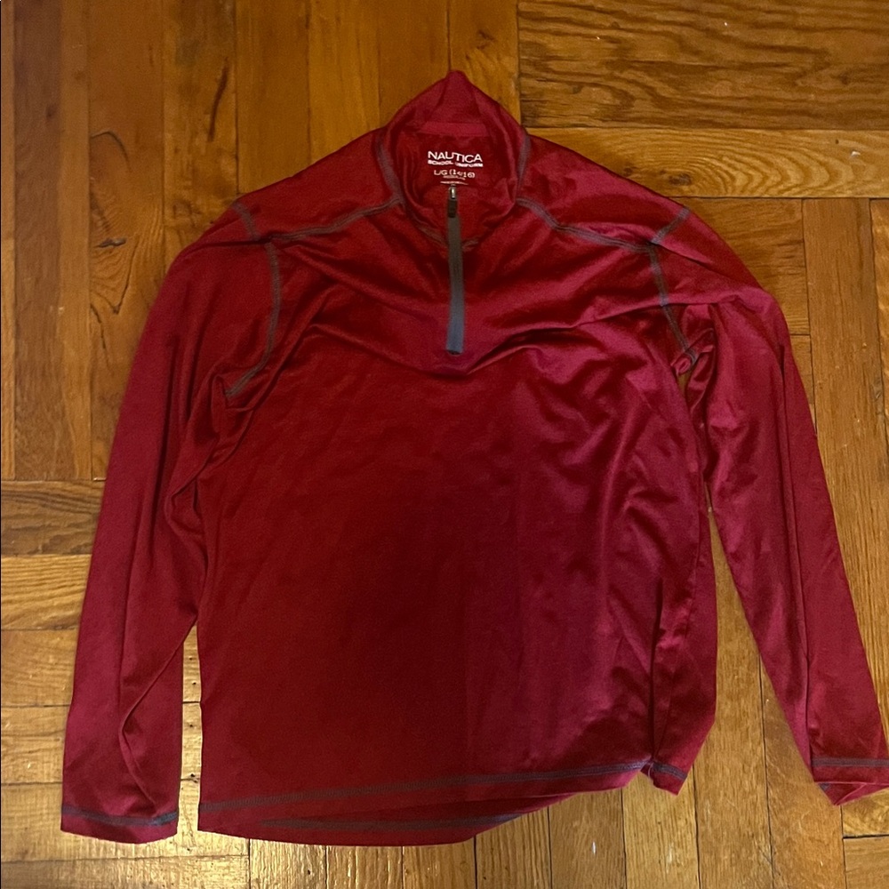 Nautica Burgundy Long Sleeve Half-Zip Top
